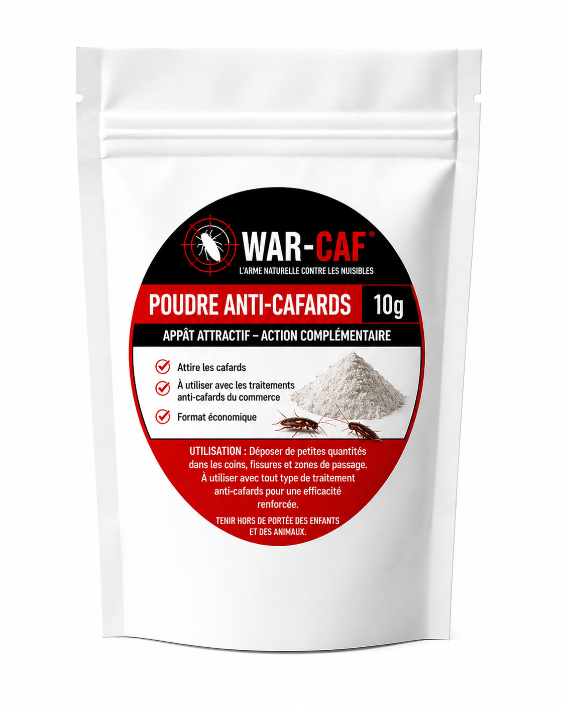 Poudre anti-cafards WAR-CAF – 10g (format économique)