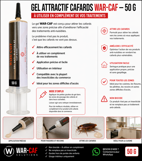 Gel attractif cafards WAR-CAF – 50 g (à utiliser en complément)
